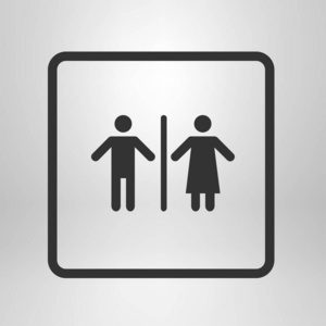 WC厕所符号。平面图标。厕所男女。标志设百变锐澳系列包装设计图片