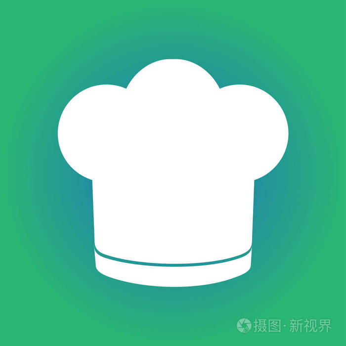 厨师帽标志图标.帽子烹饪符号.