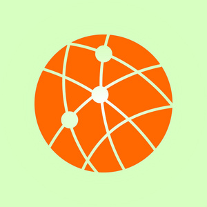 全球技术或社交网络图标标志Simbol。