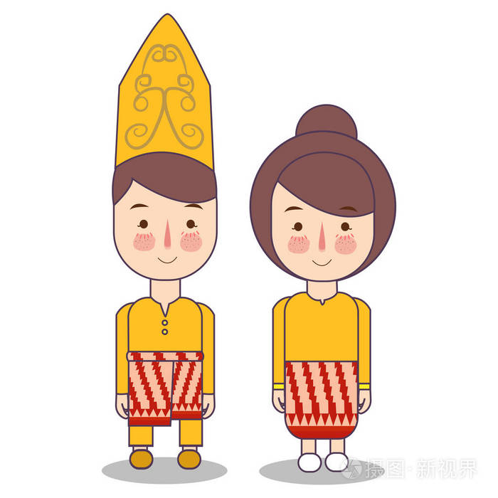 西加里曼丹马来马来传统民族服饰的印度尼西亚.