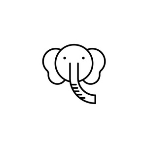 大象图标矢量插图