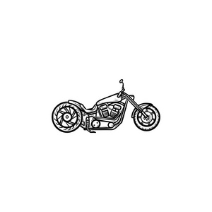 摩托车手绘轮廓涂鸦图标图片