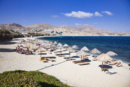 希腊米科诺斯美丽的海滩