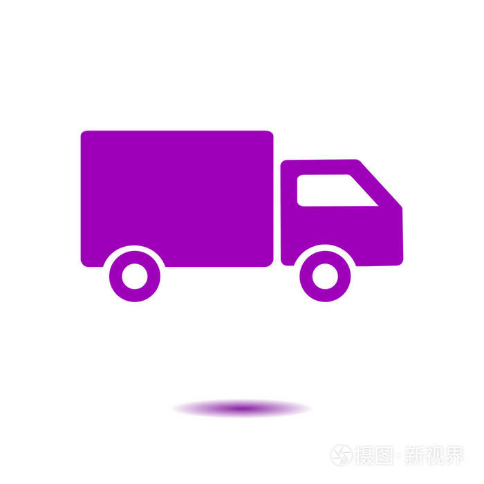 货车标志. 装运和免费送货. 平的风格. 矢量eps10.
