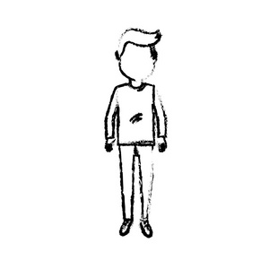 图男子T恤和裤子设计矢量插图