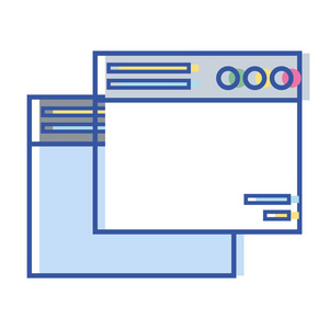 技术窗口元素和网站文档矢量图