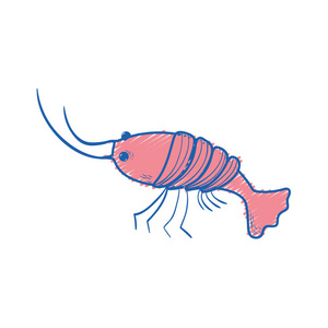 海鲜龙虾餐，天然成分矢量插图