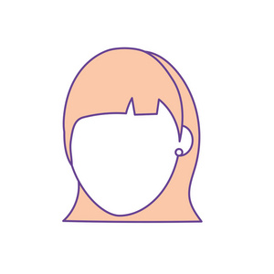 社会化身女性发型设计矢量插图