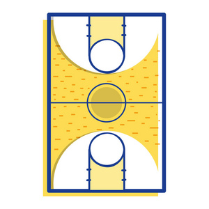 篮球运动场比赛矢量图