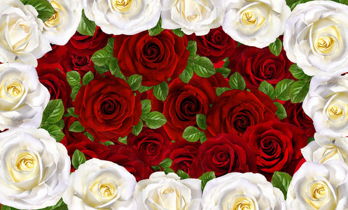 s background with roses. Valentines day card concept.