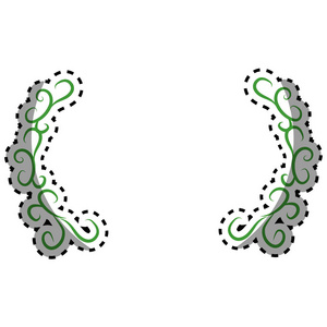 绿色植物枝条装饰图示设计