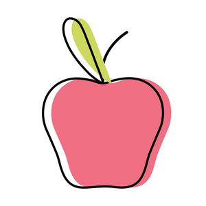美味的苹果水果，蛋白质营养矢量插图