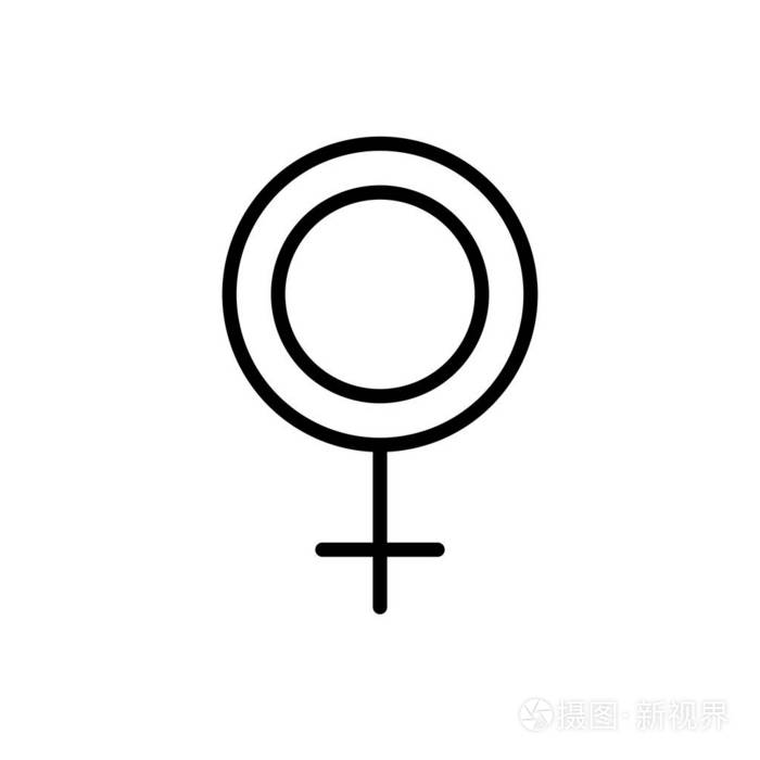 线条女性符号标志装饰设计图示