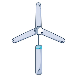 工业风力发电机生态保护矢量图图片