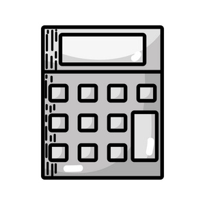 灰度技术计算器工具帐户经济矢量插图