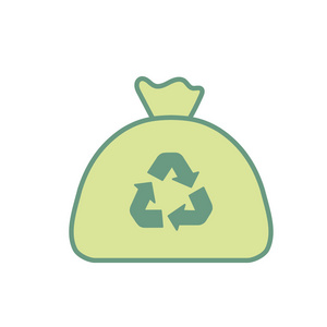 袋回收环境护理矢量插图