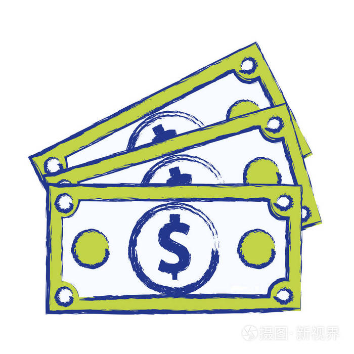 纸币美元现金货币商业经济矢量插图插画-正版商用图片17s2nh-摄图新