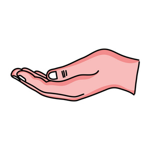 手指和图形的人手矢量插图