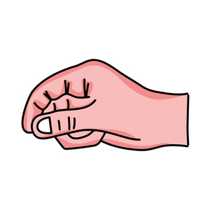 手指和图形的人手矢量插图
