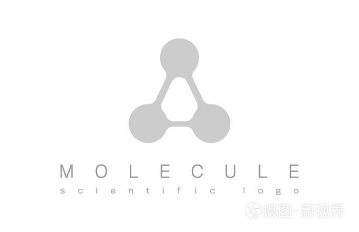 分子图标或标志模板的医学 科学 实验室.企业品牌标识的模拟符号.