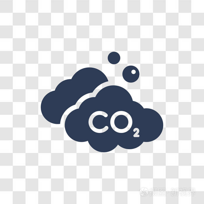 二氧化碳图标.时尚co2标志概念透明背景从行业收集
