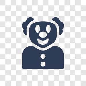 小丑图标 时尚小丑标志概念透明背景从马戏团收集.照片