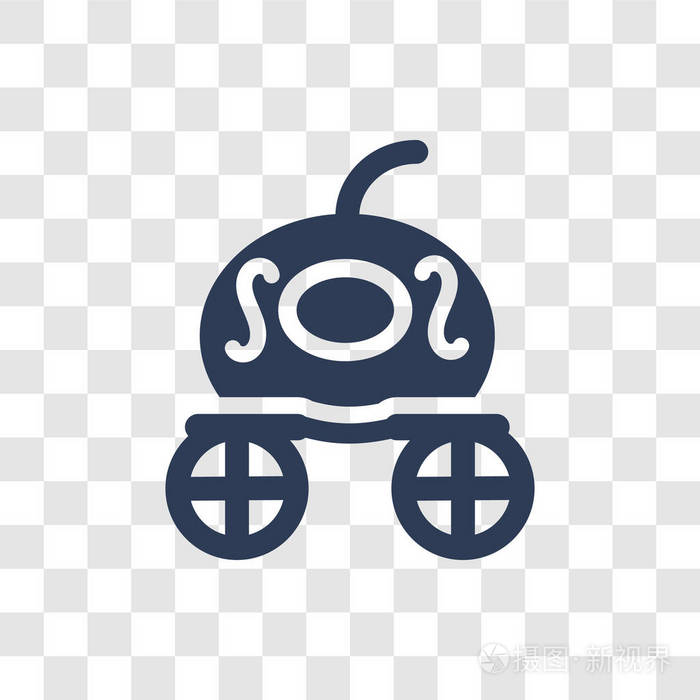 灰姑娘马车图标流行灰姑娘马车标志概念透明背景从童话故事收集