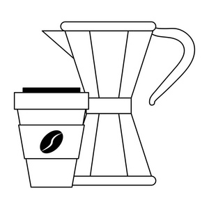 黑色和白色的咖啡饮料概念