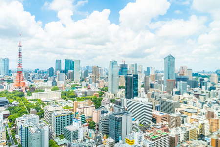 日本东京城市天际线美丽的建筑