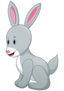 可爱卡通兔的矢量插图