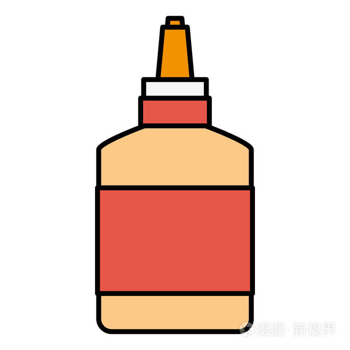 彩色创意胶水学校工具作业矢量插图