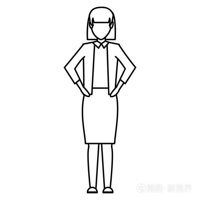 行业优雅女商人职业经理人乘员矢量插图