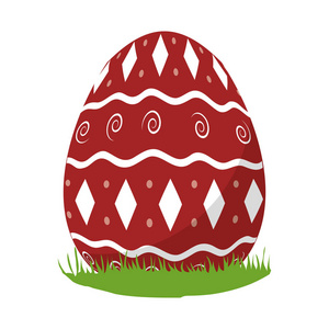 鸡蛋复活节，几何图形装饰矢量插图