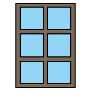 彩色玻璃窗，现代框架结构矢量插图