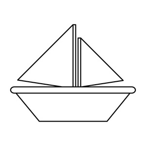 木帆船海运方向矢量插图