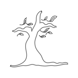 点缀形状自然树叶树倒季节矢量插图
