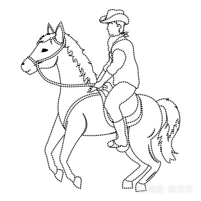 带胡须的人骑马动物矢量图