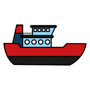 彩色船舶交付海运服务矢量图图片