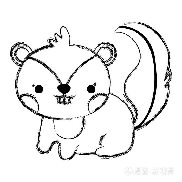 小花栗鼠可爱野生动物角色矢量图