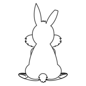 兔子尾巴虚线形状野生兔子动物背部，漂亮的尾巴矢量插图照片