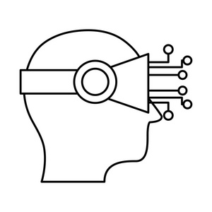 线未来人工视觉数字技术矢量图