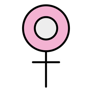 颜色女性符号节日庆祝概念矢量插图