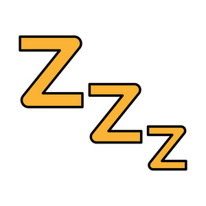 彩色ZZ Z睡眠符号夜间休息矢量插图