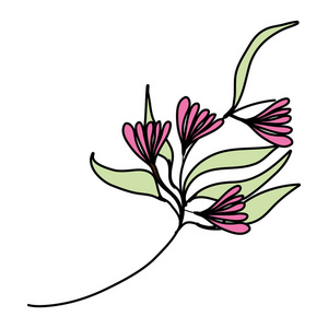 热带花卉风格的彩色外来植物矢量插图