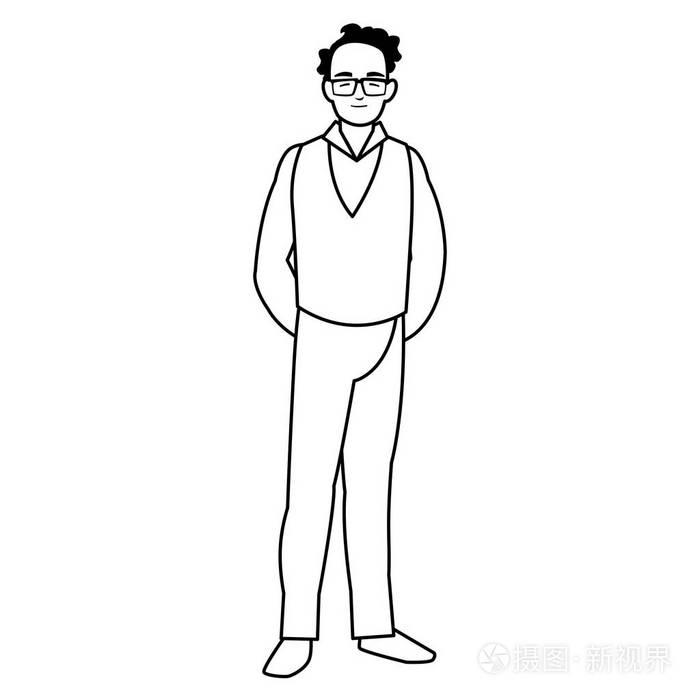 戴眼镜的年轻人头像字符