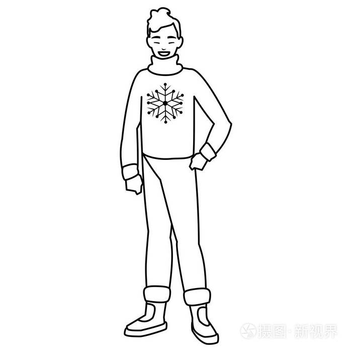 有冬衣的年轻人