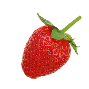 白色背景下分离的成熟生草莓