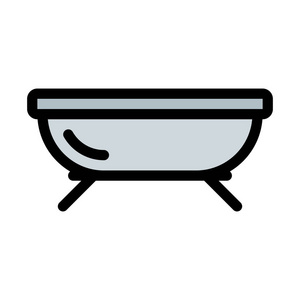 水疗放松浴缸简单抽象矢量图图片