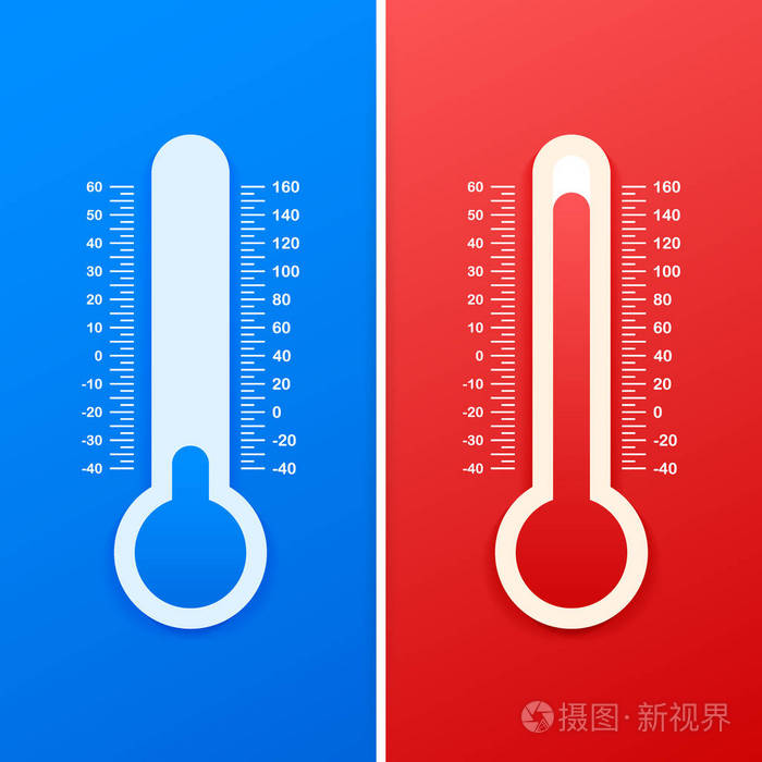 温暖和寒冷的温度.向量例证