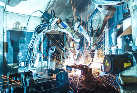 汽车厂焊接机器人运动工程工厂制造